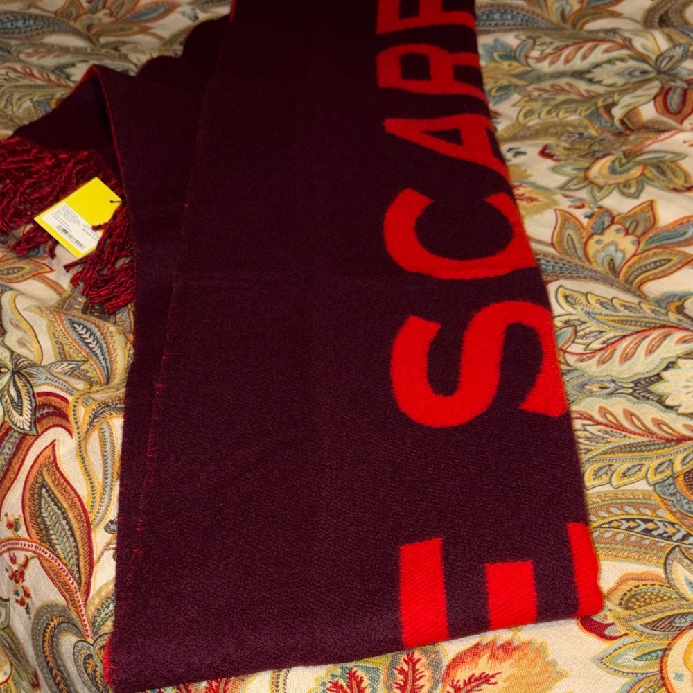 Marc Jacobs "The Scarf" Logo Fringed Scarf  NWT